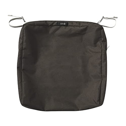 Classic Accessories Ravenna Water-Resistant 19 x 19 x 3 Inch Patio Seat Cushion, Espresso, Chair Seat Cushion - color: Espresso, size: 19"W x 19"D x 3"Thick