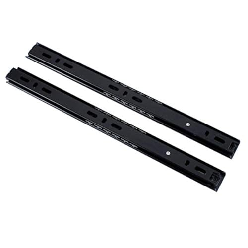 Drawer Slides 14 Inch Ball Bearing Full Extension 3 Section Slide Track Mounting Drawer Runners Slider for Cabinet Home Furniture, 2 Pack(Black 14 Inch) - size: 14 Inch