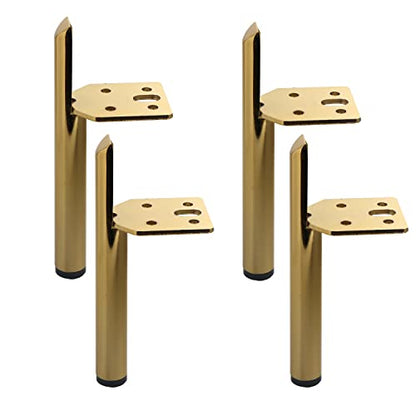 Osring 7 Inch Furniture Cabinet Legs, Side-Mounted Metal Table Feet Gold - color: Gold, size: 7 Inch