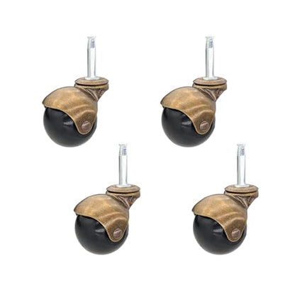 4pcs Caster Wheels, Swivel Plate Ball Casters Set of 4, Antique Furniture Casters Brass, Heavy Duty, Office Chair Caster(Cyan 2'')