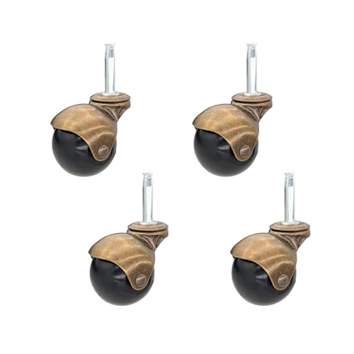4pcs Caster Wheels, Swivel Plate Ball Casters Set of 4, Antique Furniture Casters Brass, Heavy Duty, Office Chair Caster(Cyan 2'')