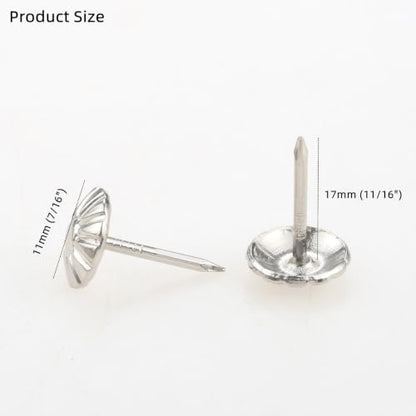 dophee 200Pcs Decorative Upholstery Tacks Nails 7/16 Inch Nails, Silver - color: Silver