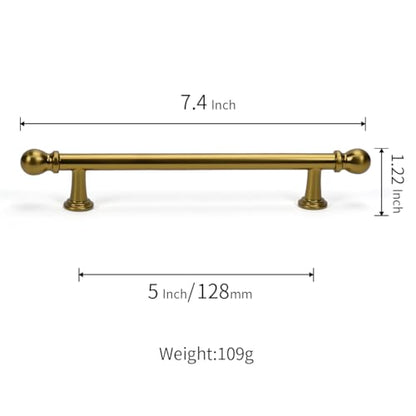 YAGU 6 Pack Champagne Bronze Kitchen Cabinet Handles 5 Inch(128mm) Hole Center Solid Dark Gold Dresser Drawer Pulls Honey Bronze Furniture Hardware for Cupboard Wardrobe Closet Vanity - color: Champagne Bronze, size: 6 Pack, style: 5''/128MM Hole Center