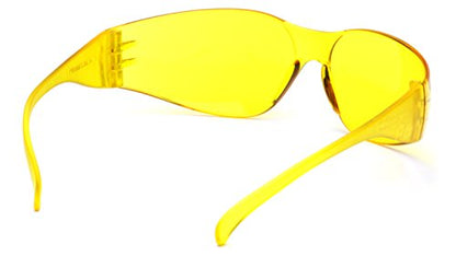 Pyramex Intruder Safety Eyewear Clear Frame Full Foam Padding Clear Anti-Fog Lens - color: Amber Lens/ Amber Frame, style: Standard