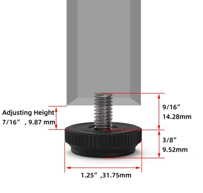 ONEHOME 24 Pack 5/16-18 Stainless Steel Adjustable Threaded Furniture Leg Leveling Feet Screw-in Glide Levelers,Stainless Screw Foot Levelers On for Table,Chair,Furniture, (M63) - size: 24 Pack Without T-Nut