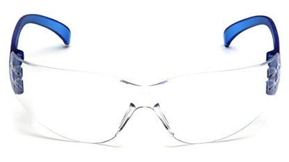Pyramex Intruder Safety Eyewear Clear Frame Full Foam Padding Clear Anti-Fog Lens - color: Clear Lens/ Blue Frame, style: Standard