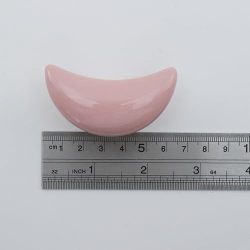 Dnyta 6 Pcs Moon Shaped Ceramic Knobs Glossy Ceramic Pulls Drawer Knobs - style: Pink,Moon Shaped