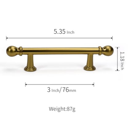 YAGU 6 Pack Champagne Bronze Kitchen Cabinet pulls 3 Inch(76mm) Hole Center Solid Dark Gold Dresser Drawer Handles Furniture Honey Bronze Hardware for Cupboard Wardrobe Closet Vanity - color: Champagne Bronze, size: 6 Pack, style: 3''/76MM Hole Center