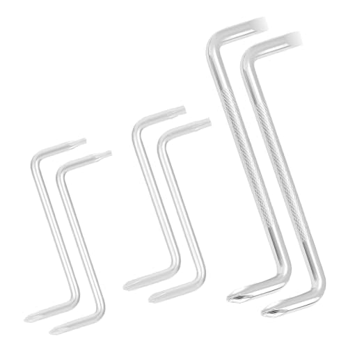 6-Piece 90° Offset Screwdriver Set - Phillips, Flat & Torx Bits