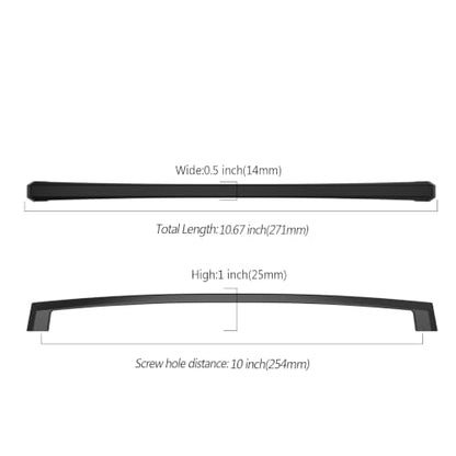 Asidrama 10 Pack 10 inch Matte Black Kitchen Cabinet Handles - color: Matte Black, size: 10" Hole Center(254mm)