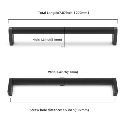 30 Pack Matte Black Cabinet Pulls knurled 7-1/2 Inch Hole Centers Kitchen Cabinet Handles Black Drawer Pulls Dresser Handles - color: Matte Black, size: 7-1/2'' Hole Center(192mm)