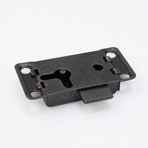 Antique Cabinet Lock, 2.09x1.06 Inch, 1 Set - color: Red Bronze A, style: Rectangular