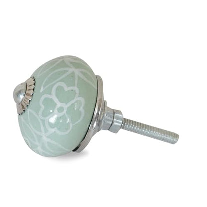 Ceramic Cabinet Knobs Set of 12, Blue White Drawer Pulls - color: Grey & White