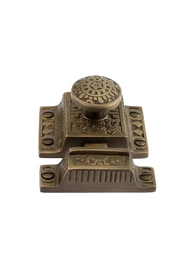 Antique Brass Cabinet Latch - Durable Solid Brass, Polished Finish for a Stylish Upgrade. Easy Install for Cabinets, Cupboards & Drawers, Vintage Charm Meets Modern Functionality
