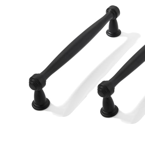 10 Pack 5inch(128mm) Center to Center Black Cabinet Pulls Handles for Cabinets Cupboard Solid Heavy Duty Matte Black Drawer Handles Dressers Kitchens bedrooms - color: Black, size: 5inch(128mm) Center to Center