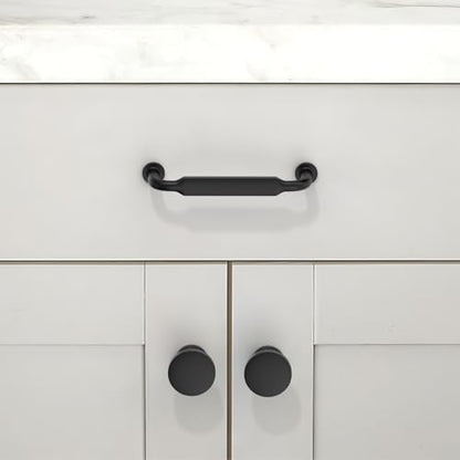 10 Pack Matte Black Cabinet Pulls 4 Inch(102mm) Kitchen Cabinet Handles Solid Zinc Alloy Cabinet Hardware Drawer Pulls - color: Matte Black, size: 4" Hole Center