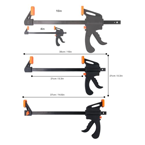 7 PCS 8 Inch Bar Clamps for Woodworking, Orange E-Z Hold Woodworking Bar Clamps Set, One-Handed Quick F Clamps, F Clamps Set for Carpenters & Woodworkers Tools - size: 7 PCS 8 Inch