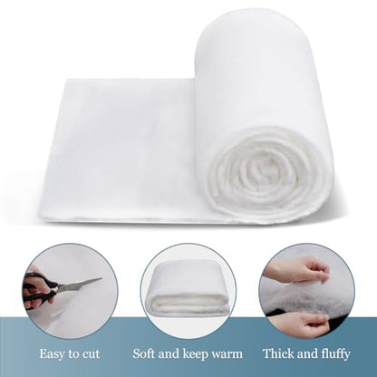 Quilt Batting by The Roll 48 Inch Polyester Quilt Batting, Soft Batting for Quilts Fiberfill Stuffing Fabric for Cushion Interior Decoration Crafts - size: 48 inch*5 yards
