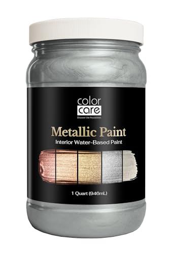 Metallic Paint – Matte Platinum, 1 Quart (Pack of 1) | Water-Based Low-Odor Paint for Walls, Fixtures, Furniture, Décor, Accents & Crafts - color: Platinum - Matte