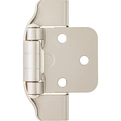 Franklin Brass (10-Pack) Self-Closing Cabinet Hinges 1/2' Semi-Wrap Overlay for Cabinet Doors Kitchen/Cabinets/Cupboards/Furniture, Satin Nickel H01915K-SN-B - size: 1/2" Overlay