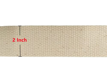 Abbaoww 11 Yards Natural Heavy Cotton Webbing 2 Inch for Sewing DIY Craft Bags Making Outdoor Supplies (2 Inch) - size: 2 Inch