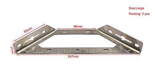 304 Stainless Steel multifuctional Corner Bracket Heavy Duty Triangle Bracket Shelf Rack Cabinet Brace Large Size Pack of 2 pcs - size: L, 2 pcs