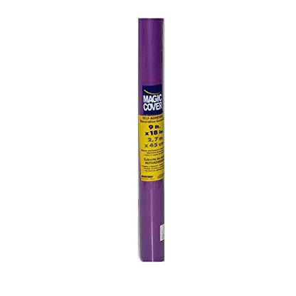Magic Cover Adhesive Vinyl Paper, Multi-functional Shelf Liner for Lining Drawers and Shelves, Waterproof and Durable, 18" x 9', Purple - color: Purple, size: 18"W x 108"L