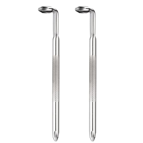 HARFINGTON 2PCS Offset Screwdriver PH2/PH2 Right Angle 90 Degree Screw Driver Double Ended L-type 4.72" Length Hand Tool for Repair, Silver - size: PH2/PH2, 4.72", style: L-type