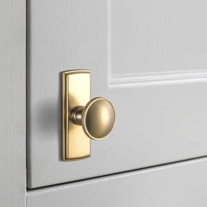 6Pack Champagne Bronze Cabinet Knobs with Backplate Drawer knobs - color: Champagne Bronze, style: Escutcheon