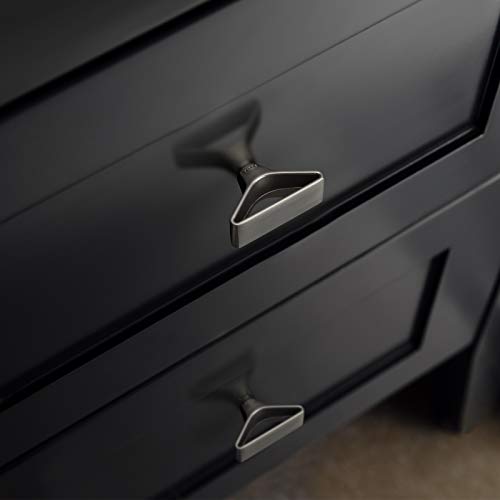 Goo-Ki 6 Pack Brushed Nickel Elegant Matte Modern Triangular Cabinet Knobs with Open Center Design Satin Zinc Alloy Drawer Hardware - color: Brushed Nickel