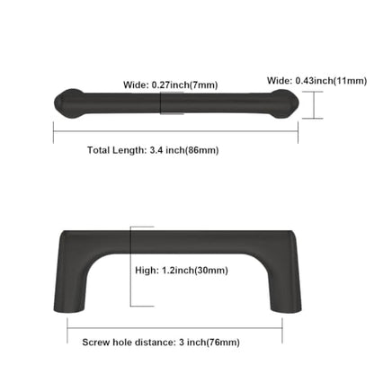 Asidrama 6 Pack 3 Inch(76mm) Matte Black Cabinet Pulls Cabinet Handles Cupboard Handles Kitchen Cabinet Hardware for Cupboard Drawer Pulls - color: Matte Black, size: 3" Hole Center, style: 6 Pack