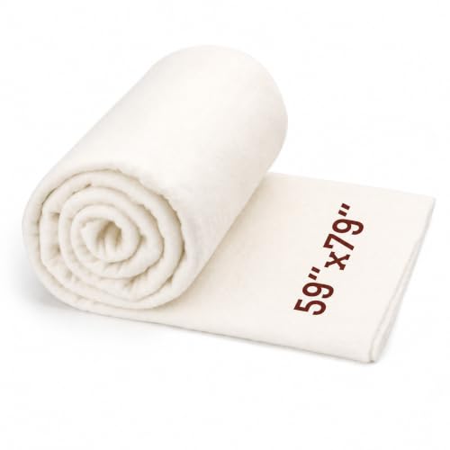 Cotton Quilting Batting Natural Quilt Batting 59 x 79 Inch 200gsm - size: 59"×79"