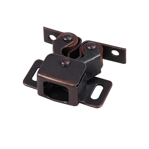 Justech 12 Pack Double Roller Cabinet Latches with Screws, Brown