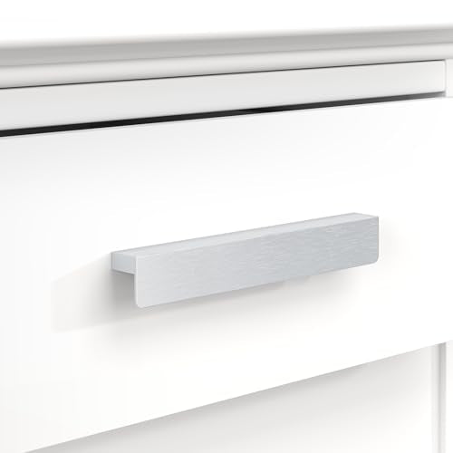 Peaha 10 Pack 7-9/16" Brushed Nickel Cabinet Handles Finger Edge Pulls - color: Brushed Nickel, size: 7-9/16" Hole Center