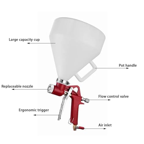 YSIL Drywall Texture Sprayer Air Hopper Spray Gun 0.79 Gallon Yellow Elbow - color: Yellow Elbow, size: 0.79 Gallon(3L)
