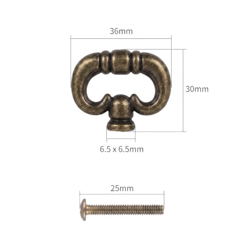 2 Pcs Antique Bronze Ring, Vintage Style Drawer Knob Ring with Back Plate Antique Black Bronze Drawer Pull Dresser Pull Cabinet Knob Kitchen Door Knob Hardware Cabinet Hardware