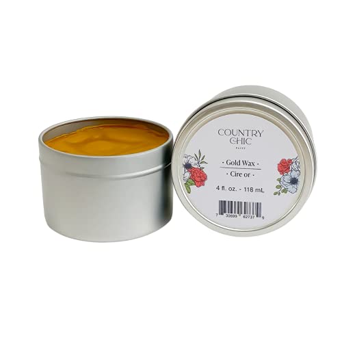 Furniture Wax - 100% Natural Sealant for Chalk Furniture Paint or Raw Wood, Light Protection, Easy To Apply, No Odor, Eco-Friendly - 7 Color Choices - Gold (4 oz) - color: Gold, size: 8 Fl Oz (Pack of 1)