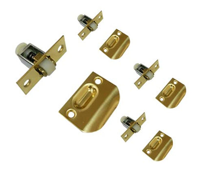 QCAA Solid Brass Roller Catch, Polish Brass, Made in Taiwan, 4 Pack - color: Polished Brass, size: 4pack