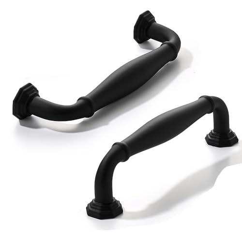 2 Pack 3 Inch Hole Center Matte Black Heavy Duty Solid Cabinet pulls Ideal for Dressers, Bathroom, cabinets, and Kitchens cabinets. - color: Matte Black, size: 3 Inch Hole Center, style: 2 Pack