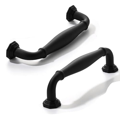 10 Pack 3 Inch Hole Center Matte Black Heavy Duty Solid Cabinet pulls Ideal for Dressers, Bathroom, cabinets, and Kitchens cabinets. - color: Matte Black, size: 3 Inch Hole Center, style: 10 Pack