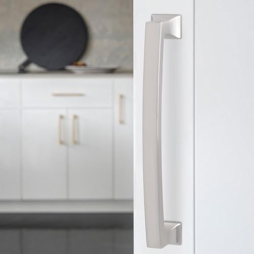 10 Pack 5 Inch(128mm) Cabinet Pulls Brushed Satin Nickel Kitchen Cabinet Pulls Drawer Pulls Solid Cabinet Hardware - color: Brushed Satin Nickel, size: 5'' Hole Center(128mm)