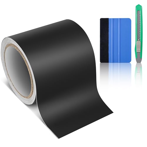 CompraFun Black Vinyl Wrap, Car Chrome Delete Vinyl Tape Roll Black Out for Window Trim Door Edge Guard Exterior & Interior (Matte Black, 4in x 30ft) - color: Matte Black, size: 4in x 30ft
