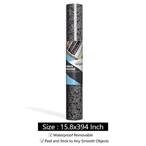 Livelynine 15.8X394 Ash Granite Contact Paper for Countertops Table Top Desk Cabinets Stick on Wallpaper for Kitchen Counters Sinks Dresser Cover Top Laminate Countertop Stick and Peel Waterproof - size: 15.8" x 394"