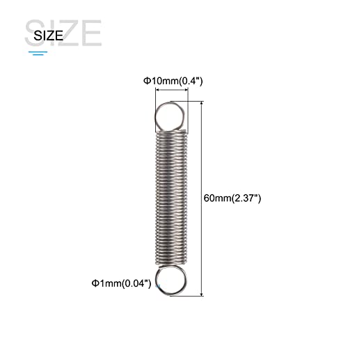 METALLIXITY Extension Spring (1x10x60mm/0.04"x0.4"x2.37") 5Pcs, 304 Stainless Steel Tension Spring Wire - for Home Repair Construction Machinery - size: 0.04"x0.4"x2.37"