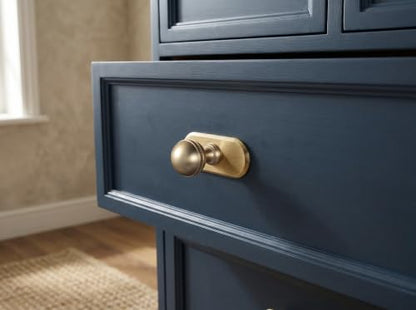 Goo-Ki Champagne Bronze Cabinet Knobs with Oblong Backplate, 6 Pack - color: Champagne Bronze, style: Oblong Plate