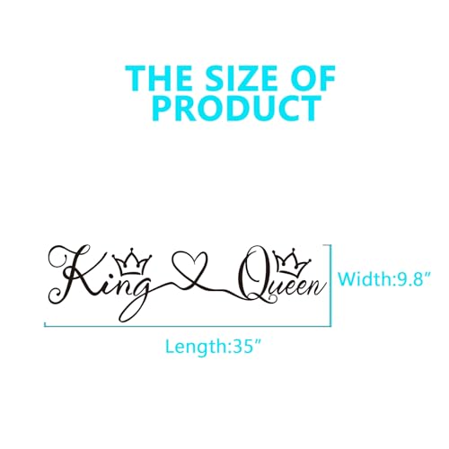 AnFigure Couples Quotes Wall Decals: Inspirational Vinyl Art Love Wall Stickers for Home Bedroom Bathroom Living Room - King & Queen 35"X9.8" - color: King & Queen, size: Large
