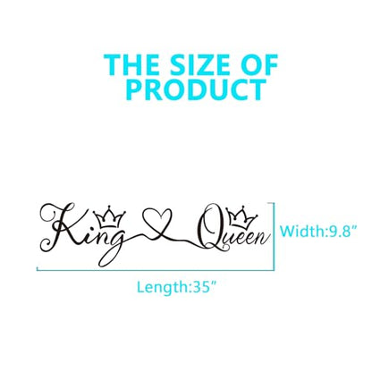 AnFigure Couples Quotes Wall Decals: Inspirational Vinyl Art Love Wall Stickers for Home Bedroom Bathroom Living Room - King & Queen 35"X9.8" - color: King & Queen, size: Large