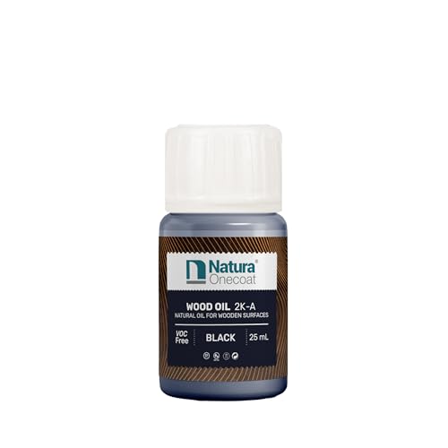 Wood Stain Oil - Sample - 25 ml, Black – Natural Wood Finish for Interior Furniture & Floor - Linseed Wood Oil - Environmentally Friendly - Hard Wax Oil for Color Sampling - VOC-Free - color: Black