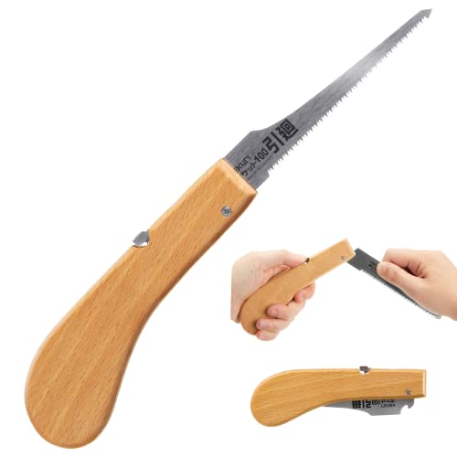 KAKURI Mini Folding Keyhole Saw 4", Small Japanese Pocket Hand Saw - style: Keyhole