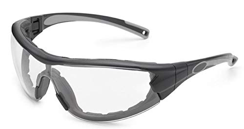 Gateway Safety 21GB80 Swap Wraparound Hybrid Eye Safety Glasses/Goggles, Clear Lens, Black Frame with Foam Edge - color: Clear Lens